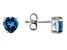 Pre-Owned London Blue Topaz Rhodium Over Sterling Silver Childrens Birthstone Stud Earrings .94ctw