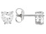 Pre-Owned White Topaz Rhodium Over Sterling Silver Childrens Birthstone Earrings 0.94ctw