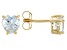 Pre-Owned Blue Aquamarine 18k Yellow Gold Over Sterling Silver Childrens Birthstone Earrings 0.63ctw