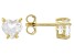 Pre-Owned White Topaz 18k Yellow Gold Over Sterling Silver Childrens Birthstone Stud Earrings 0.94ct