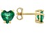 Pre-Owned Green Lab Created Emerald 18k Yellow Gold Over Silver Childrens Birthstone Earrings 0.68ct