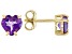 Pre-Owned Purple Amethyst 18k Yellow Gold Over Sterling Silver Childrens Birthstone Stud Earrings 0.