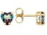Pre-Owned Green Lab Alexandrite 18k Yellow Gold Over Sterling Silver Childrens Birthstone Stud Earri