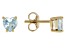 Pre-Owned Sky Blue Topaz 18k Yellow Gold Over Sterling Silver Childrens Birthstone Stud Earrings 0.8