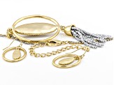 Pre-Owned Silver Tone with Gold Tone Accents Necklace and Earrings Set