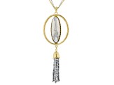 Pre-Owned Silver Tone with Gold Tone Accents Necklace and Earrings Set