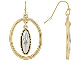 Pre-Owned Silver Tone with Gold Tone Accents Necklace and Earrings Set
