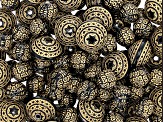 Pre-Owned Carved Resin Beads appx 1lb in 2 Styles with Large Hole