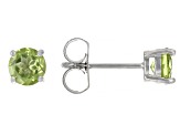 Pre-Owned Green Peridot Rhodium Over Sterling Silver Stud And Hoop Earring Set 3.30ctw