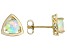 Pre-Owned Multi Color Ethiopian Opal 10k Yellow Gold Stud Earrings .94ct