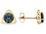 Pre-Owned Teal Lab Created Alexandrite 10k Yellow Gold Stud Earrings 1.80ctw