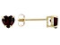 Pre-Owned Red Vermelho Garnet(TM) 10K Yellow Gold Childrens Heart Stud Earrings 0.90ctw