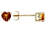 Pre-Owned Orange Madeira Citrine 10K Yellow Gold Childrens Heart Stud Earrings 0.68ctw