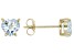 Pre-Owned Blue Aquamarine 10k Yellow Gold Heart Shaped Stud Earrings 0.80ctw