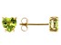 Pre-Owned Green Peridot 10k Yellow Gold Stud Earrings 1.35ctw