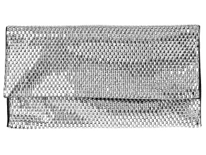 Pre-Owned White Crystal Silver Tone Metallic Clutch