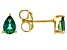 Pre-Owned Green Lab Created Emerald 18K Yellow Gold Over Sterling Silver May Birthstone Earrings 0.5