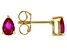 Pre-Owned Red Lab Created Ruby 18K Yellow Gold Over Sterling Silver July Birthstone Earrings 0.75ctw
