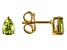 Pre-Owned Green Manchurian Peridot(TM) 18K Yellow Gold Over Silver August Birthstone Earrings 0.77ct