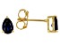 Pre-Owned Blue Lab Created Sapphire 18K Yellow Gold Over  Silver September Birthstone Earrings 0.80c