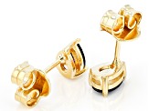 Pre-Owned Blue Lab Created Sapphire 18K Yellow Gold Over  Silver September Birthstone Earrings 0.80c