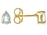 Pre-Owned Sky Blue Topaz 18K Yellow Gold Over Sterling Silver January Birthstone Earrings 0.87ctw