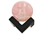 Pre-Owned Rose Quartz Decorative Sphere Appx 47-52mm with Stand