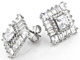 Pre-Owned White Cubic Zirconia Rhodium Over Sterling Silver Earrings 7.62ctw