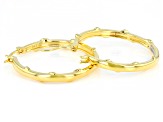 Pre-Owned White Diamond Accent 14k Yellow Gold Over Bronze Inside-Out Hoop Earrings