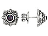 Pre-Owned Australian Opal Triplet Silver Earrings .42ctw