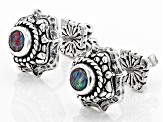 Pre-Owned Australian Opal Triplet Silver Earrings .42ctw