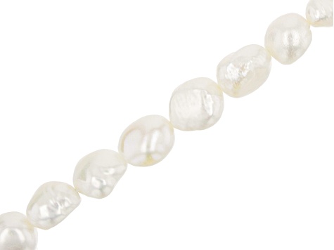 Pre-Owned White Cultured Freshwater Pearl appx 8-11mm Nugget Bead Strand  appx 14-15 - PPR2305