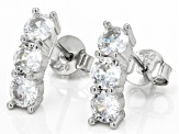 Pre-Owned White Cubic Zirconia Rhodium Over Sterling Silver Earring Set 11.38ctw