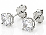 Pre-Owned White Cubic Zirconia Rhodium Over Sterling Silver Earring Set 11.38ctw