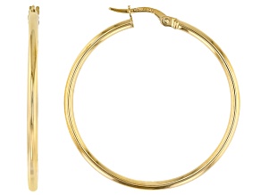 Pre-Owned Splendido Oro™ 14k Yellow Gold High Polished 30mm Tube Hoop Earrings