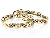 Pre-Owned Brown Golden Sheen Sapphire 18k Yellow Gold Over Sterling Silver Hoop Earrings 17.77ctw
