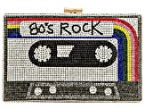Pre-Owned Multi-Color Crystal Gold Tone "80s Rock" Radio Clutch