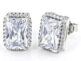 Pre-Owned White Cubic Zirconia Rhodium Over Sterling Silver Earrings 17.04ctw