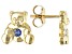 Pre-Owned Blue Sapphire 10k Yellow Gold Childrens Teddy Bear Stud Earrings .09ctw