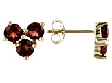 Pre-Owned Red Vermelho Garnet(TM) 10k Yellow Gold Stud Earrings 1.73ctw