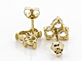 Pre-Owned White Zircon 10k Yellow Gold Stud Earrings 1.63ctw