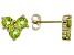 Pre-Owned Green Peridot 10k Yellow Gold Stud Earrings 1.43ctw