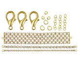 Pre-Owned Assorted Bracelet Crystal Chain Set in Gold Tone With Findings