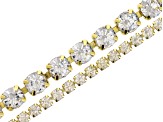 Pre-Owned Assorted Bracelet Crystal Chain Set in Gold Tone With Findings
