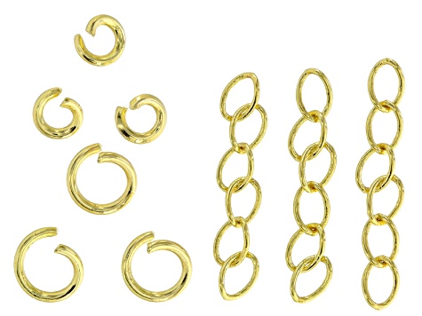 Pre-Owned Assorted Bracelet Crystal Chain Set in Gold Tone With Findings