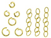 Pre-Owned Assorted Bracelet Crystal Chain Set in Gold Tone With Findings