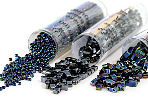 Pre-Owned Half Tila wrap bracelet supply kit in blue and more colorway