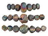 Pre-Owned Raku Ceramic Galactic Glaze Graduated Bead Strands in 3 Shapes 21 Beads Total