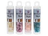 Pre-Owned Miyuki Tila, Miyuki Round & Superduo Czech Glass Seed Beads Set of 9 in Assorted Colors