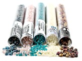 Pre-Owned Miyuki Tila, Miyuki Round & Superduo Czech Glass Seed Beads Set of 9 in Assorted Colors